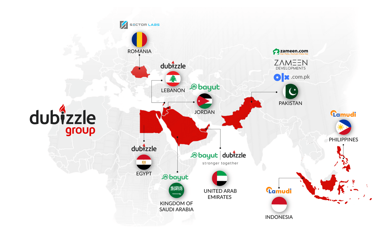 Dubizzle Group map